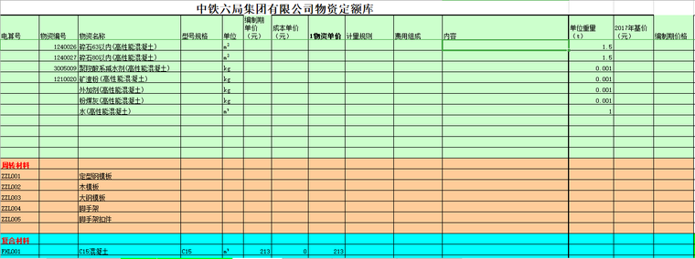 工程成本测算(带公式-直接套定额)-物资定额库