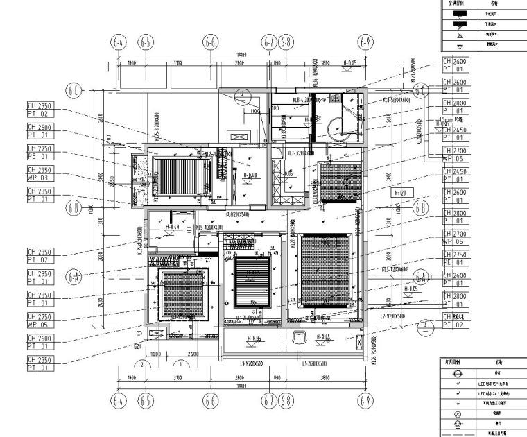 [广东]河源宝晟地产四期宝格丽公馆室内施工图设计（包含CAD+JPG）-天花布置图
