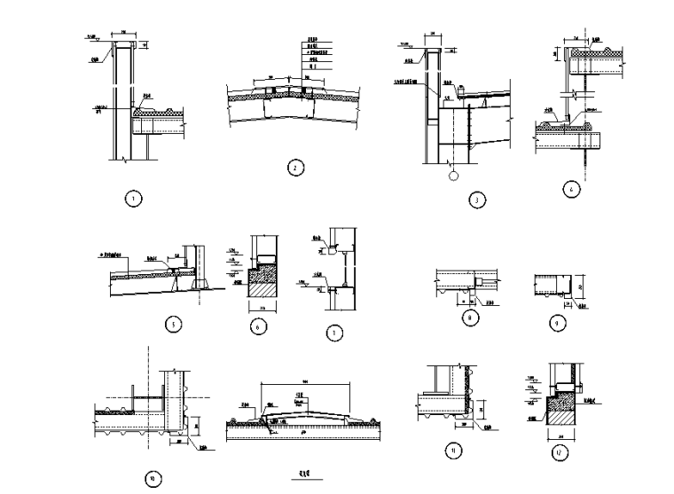 彩钢施工dwg资料下载-68个彩钢板屋面节点详图