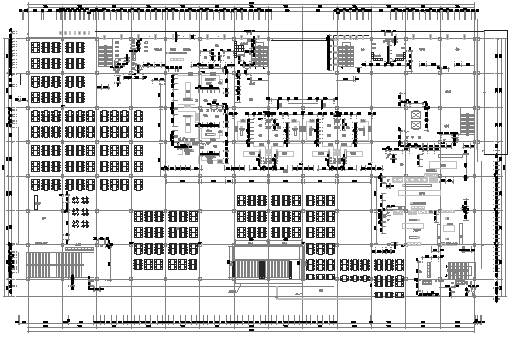 [邯郸]框架结构学校食堂及服务楼施工技术标（582页）-04食堂二层建筑平面分布图