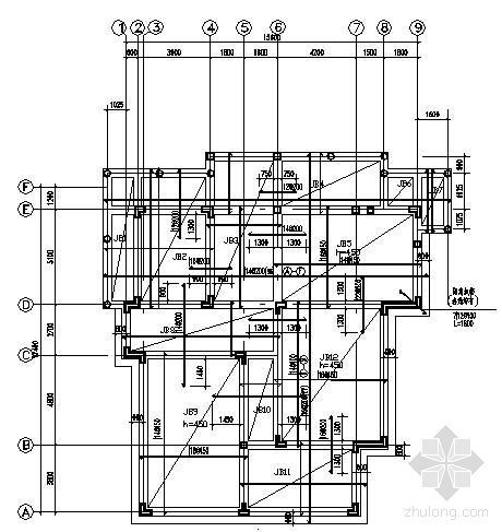 五层别墅结构图纸资料下载-某三层异型别墅结构图纸
