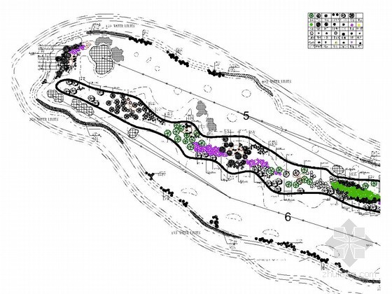 深圳观澜高尔夫平面图资料下载-[无锡]高尔夫球场景观绿化施工平面图