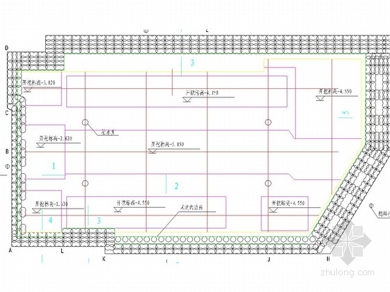 深层搅拌桩施工图资料下载-深层搅拌桩内插钢管（毛竹）基坑支护施工图