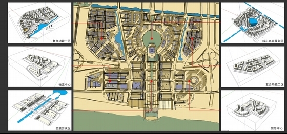 [湖北]滨水城市新区概念性规划设计方案文本（知名事务所）-滨水城市新区概念性规划设计分析图