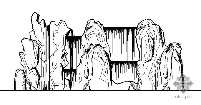 假山瀑布施工图设计方案资料下载-某小区瀑布假山施工图