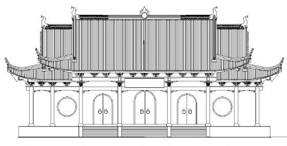 学校大门logo墙施工图资料下载-某古建山门建筑施工图