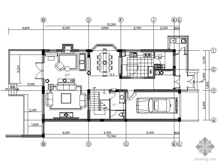 2层合院别墅平面图资料下载-[上海]某三层别墅平面图