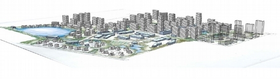 [天津]现代风格住宅区规划及单体方案文本-居住区效果图