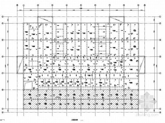 [山东]五层框架结构医药公司公用工程楼建筑结构施工图-二层楼面板结构图 