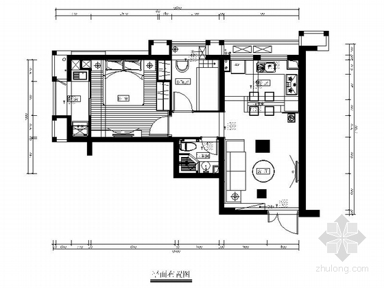 现代简约两居室设计图资料下载-[福州]现代简约两居室样板房设计装修图（含效果）