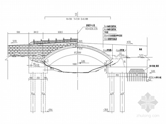 16m桥设计图资料下载-16m等截面元弧线双铰拱桥设计套图