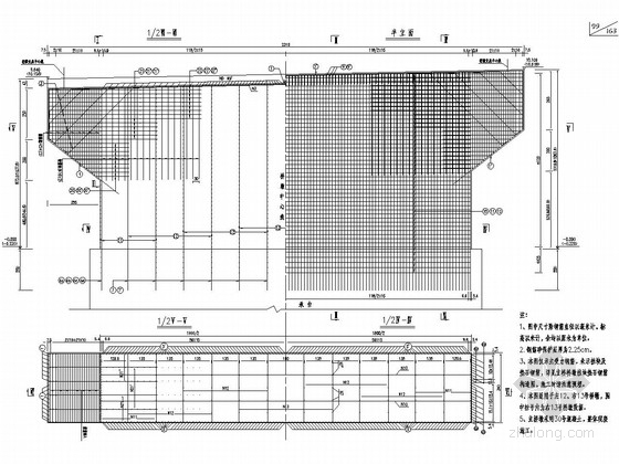 单薄壁实心墩结构桥梁下部结构施工图（91张）-主桥桥墩墩身钢筋构造图 