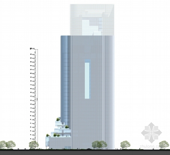 [深圳]超高层金融大厦建筑设计方案文本（含2个地块）-超高层金融大厦立面图