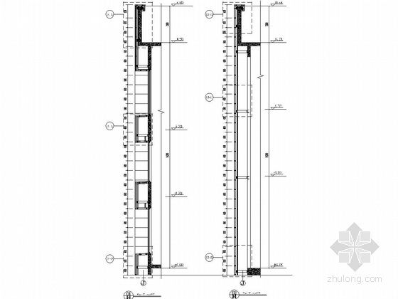 [石材幕墙]三层驾考技术服务区楼外墙施工图（2栋）-幕墙剖面大样图