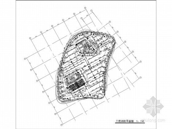 [北京]商业加层加建改造工程给排水、消防施工图设计-三层消防平面图 