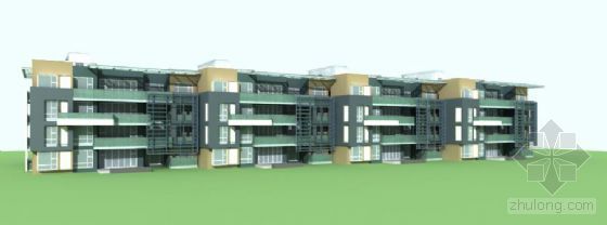 住宅楼3d模型下载资料下载-住宅楼