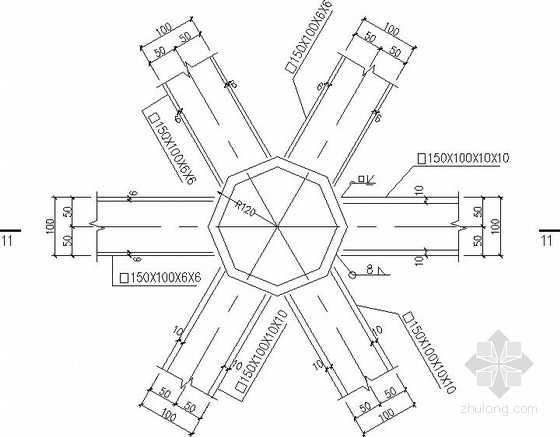 球形采光顶网架结构施工图- 