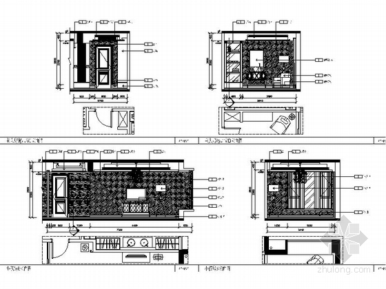[珠海]奢华新古典四居室装修CAD施工图（含效果图）儿童房立面图