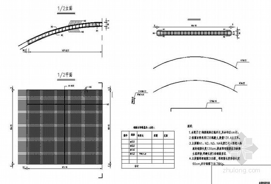 板配筋节点详图资料下载-钢筋混凝土板拱桥台拱圈配筋构造节点详图设计