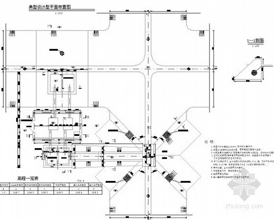 泵站平面剖面资料下载-干排泵站图纸（泵房图 剖面图）