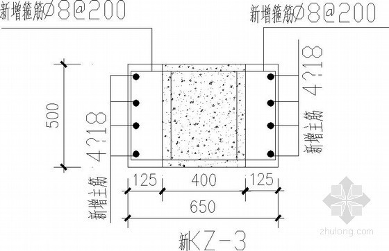 基础扩大截面加固资料下载-柱加大截面加固节点构造详图