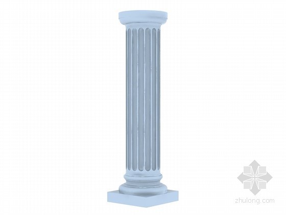 碳纤维布加固柱子资料下载-圆形柱子3D模型下载