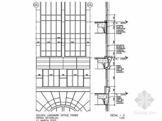 [上海]某四十二层超高层办公楼建筑施工图（179米）-节点