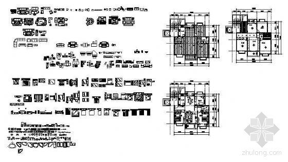 建筑设计CAD图块下载资料下载-一些CAD图块