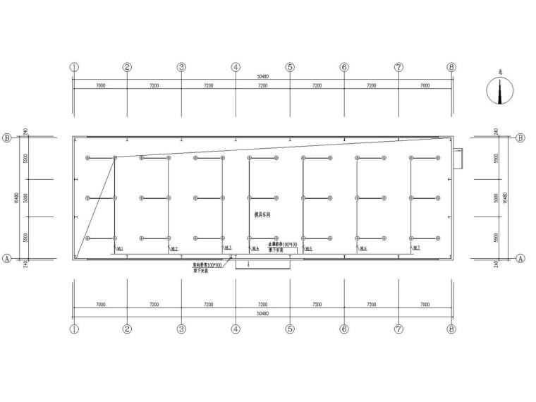 [天津]汽车部件公司新建厂区电气全套施工图（知名院最新设计）-模具车间照明平面图