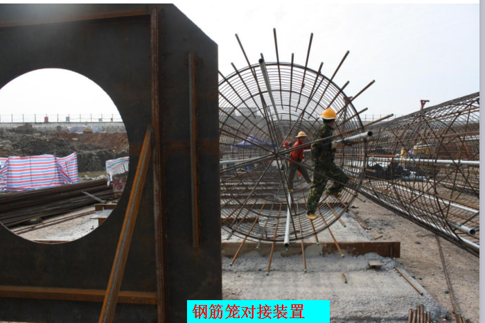 [上海]超高层建筑施工技术与特点（共242页）-钢筋笼对接装置