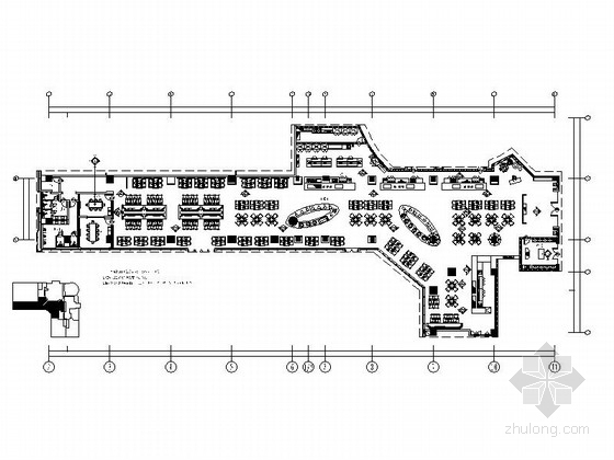 餐桌装修施工图资料下载-[江苏]五星级大饭店西餐厅装修设计CAD施工图（含效果）