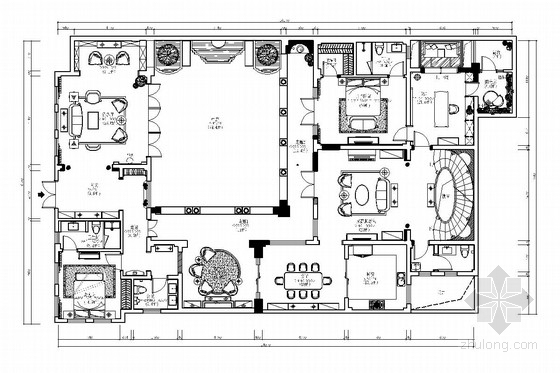 室内豪华装饰图资料下载-[上海]独栋豪华欧式双层别墅室内装修图