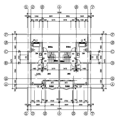 双拼别墅建筑施工图2-3