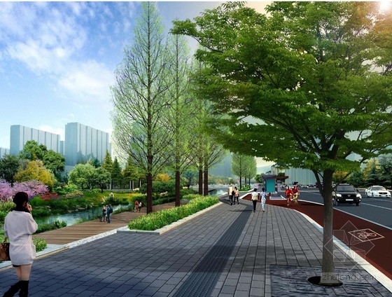 [江苏]“水韵新都”城市景观改造设计方案（知名设计）-景观效果图 
