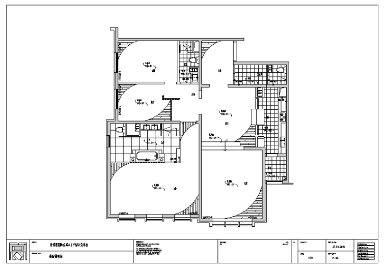 室内隔墙图纸资料下载-北京荣尊堡现代风格室内设计施工图纸