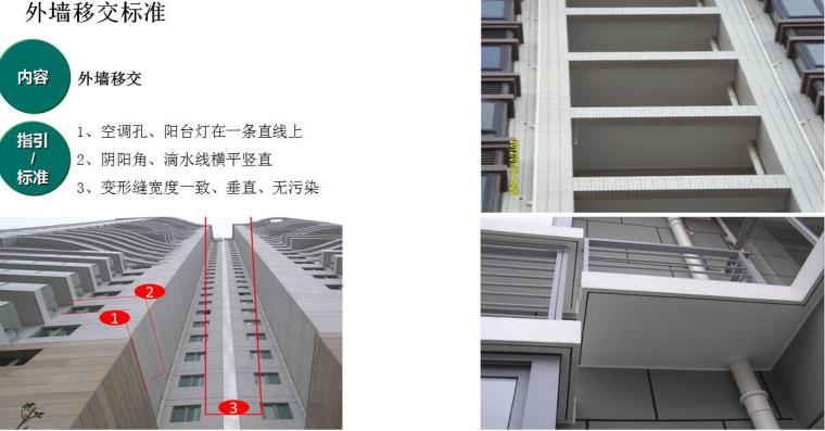 [深圳]高端洋房公共区域及室内精装修交付策划PPT-外墙移交标准