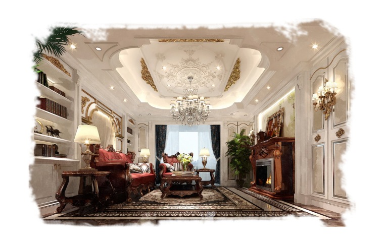新古典欧式室内设计资料下载-郑州家装设计新古典--正商蓝钻欧式家居