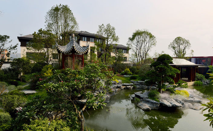 中式庭院住宅院子景观模型资料下载-福州泰禾院子景观