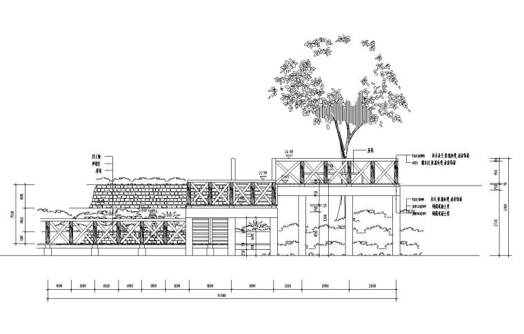 [江苏]南京香山美墅湖区工程全套景观设计施工图（L&A知名景观公司）-挑台立面图