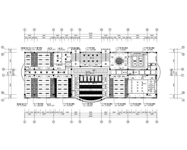 镇江市申力新型材料有限公司办公楼装饰设计施工图-6三层顶面布置图