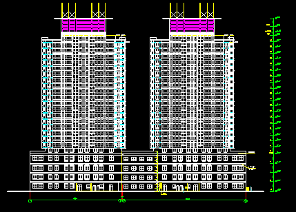 双塔酒店建筑设计资料下载-高层双塔式陈家庄商住楼施工图（图纸齐全）