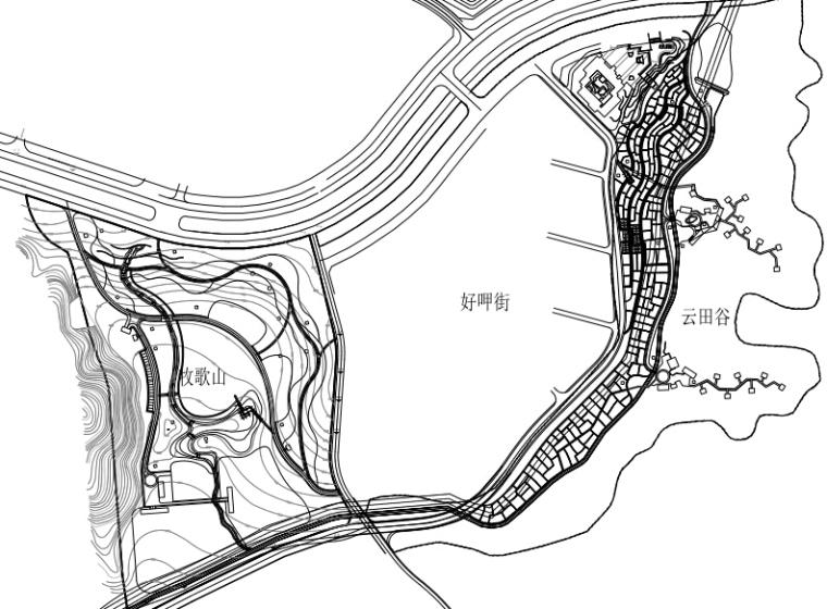 小品建筑设计图资料下载-[湖南]浔龙河生态小镇美食街景观建筑设计方案施工图