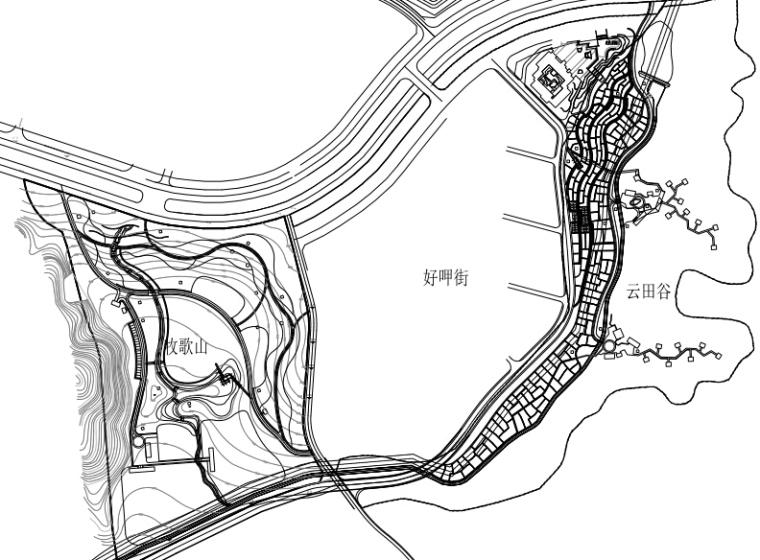 美食街方案图资料下载-[湖南]浔龙河生态小镇美食街景观建筑设计方案施工图