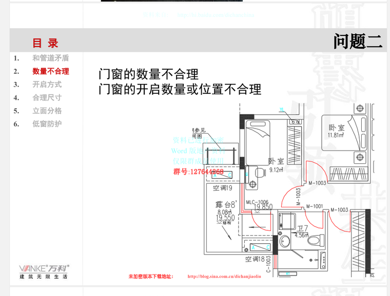 知名地产地产施工图审查总结-61页-门窗设计