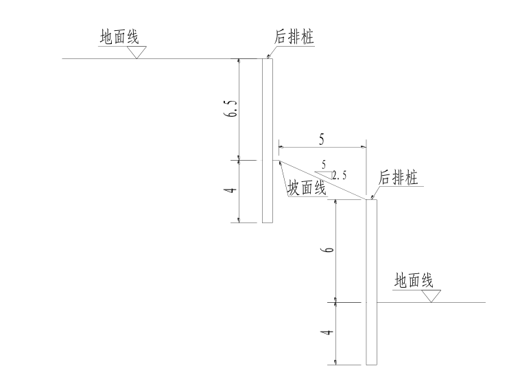 排桩支护高大边坡设计及计算-双排桩平面位置示意图