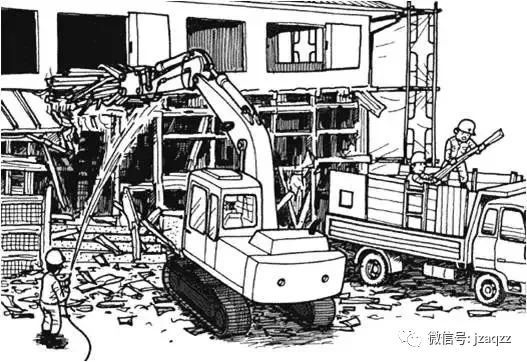 卡通漫画，挖机施工避免这11个常见事故！_13