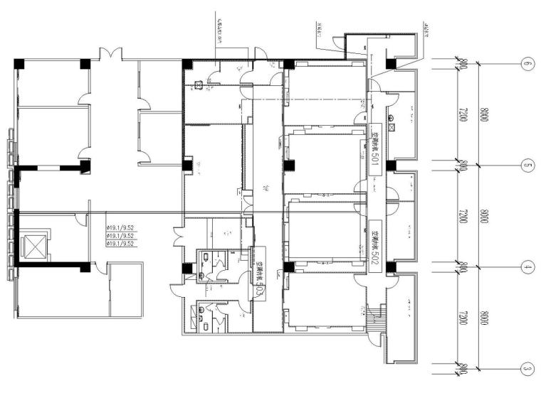 医院洁净手术室空调通风及防排烟系统设计施工图（洁净设计）-五层空调外机平面布置图.jpg