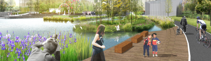 [贵州]”蓝色飘带“中央湿地公园景观设计方案-亲水活动区效果图