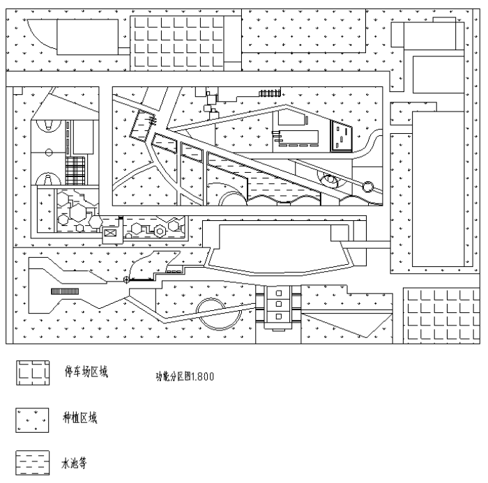 机关单位花园设计-功能分区图