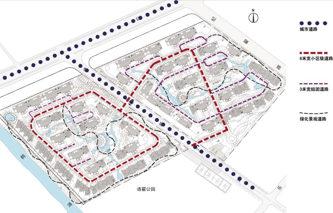 居住区道路系统分析图图片